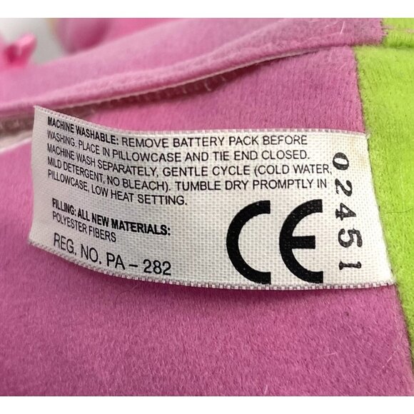 2009 Hasbro Playskool Pink/Green Plush Musical Light-Up LULLABY GLOWORM Works! - Picture 7 of 8